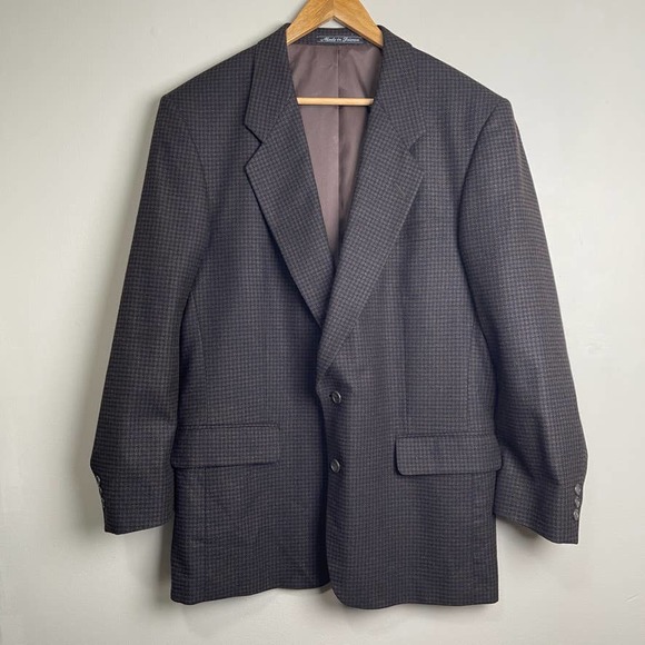 Pierre Balmain Other - Pierre Balmain Wool Hounds Tooth Single Breasted Two Button Blazer Brown 43R